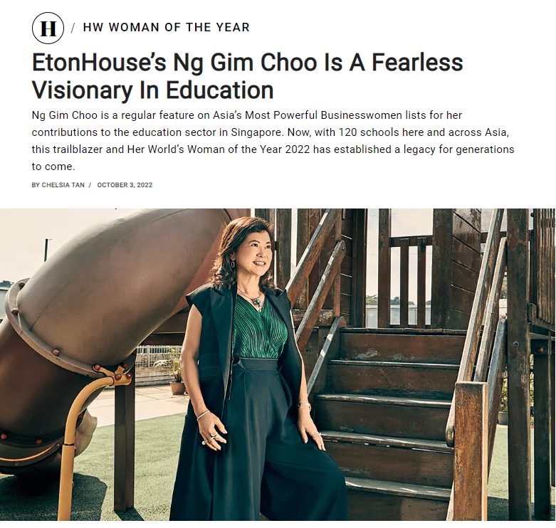 Her World article for woman of the year