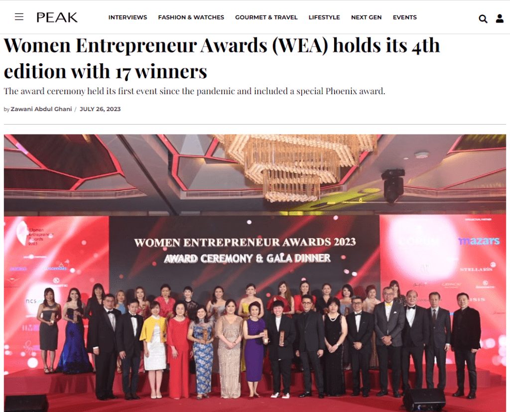 News article on the 4th women Entrepreneur Awards