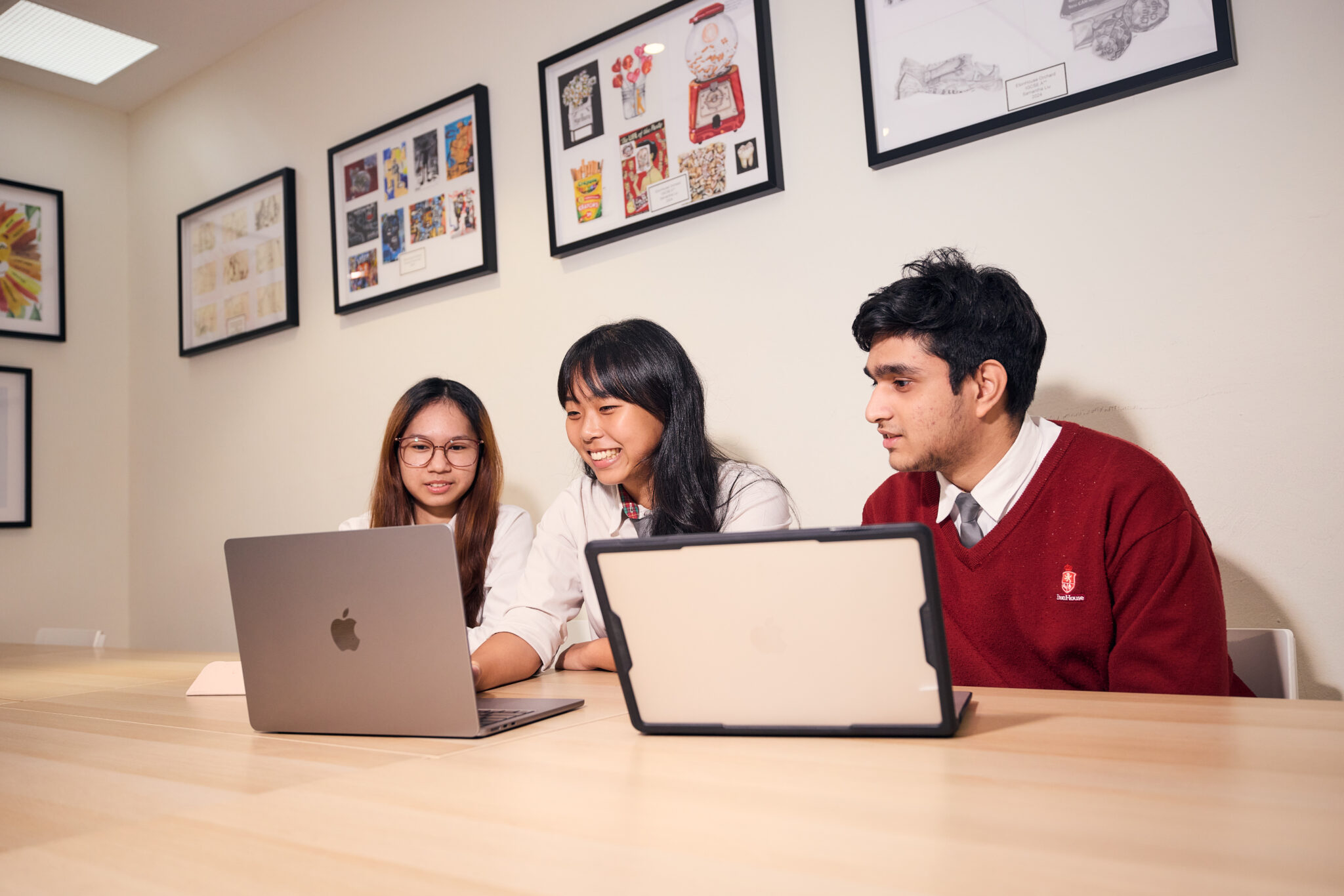 EtonHouse High School students doing group project