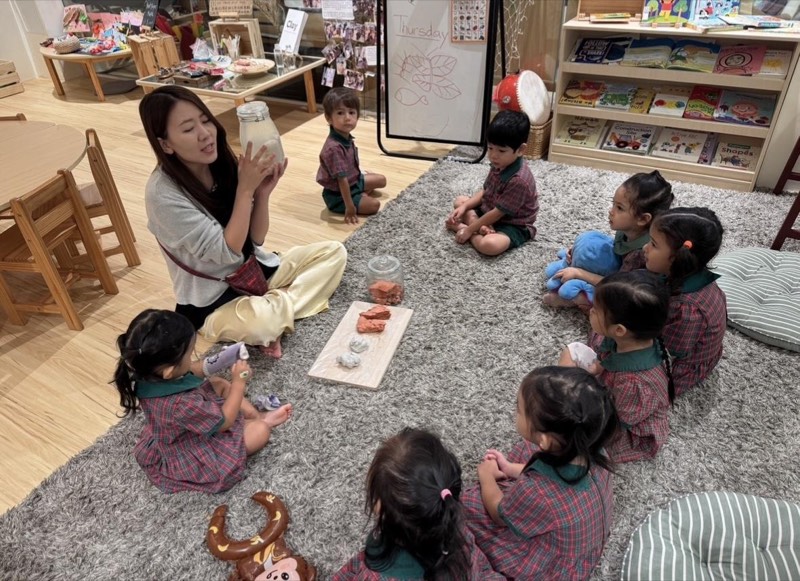 Nursery 1 children exploring clay through touch and movement