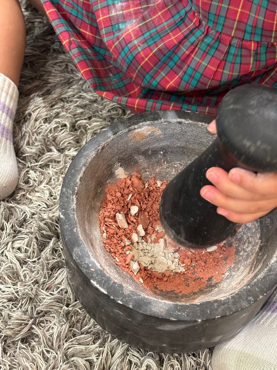 Dried clay before grinding