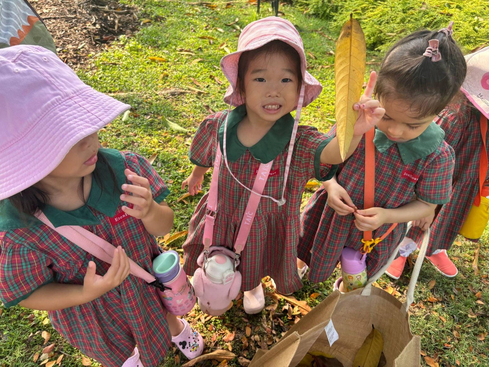 Nursery 1 children gathering natural materials outdoors
