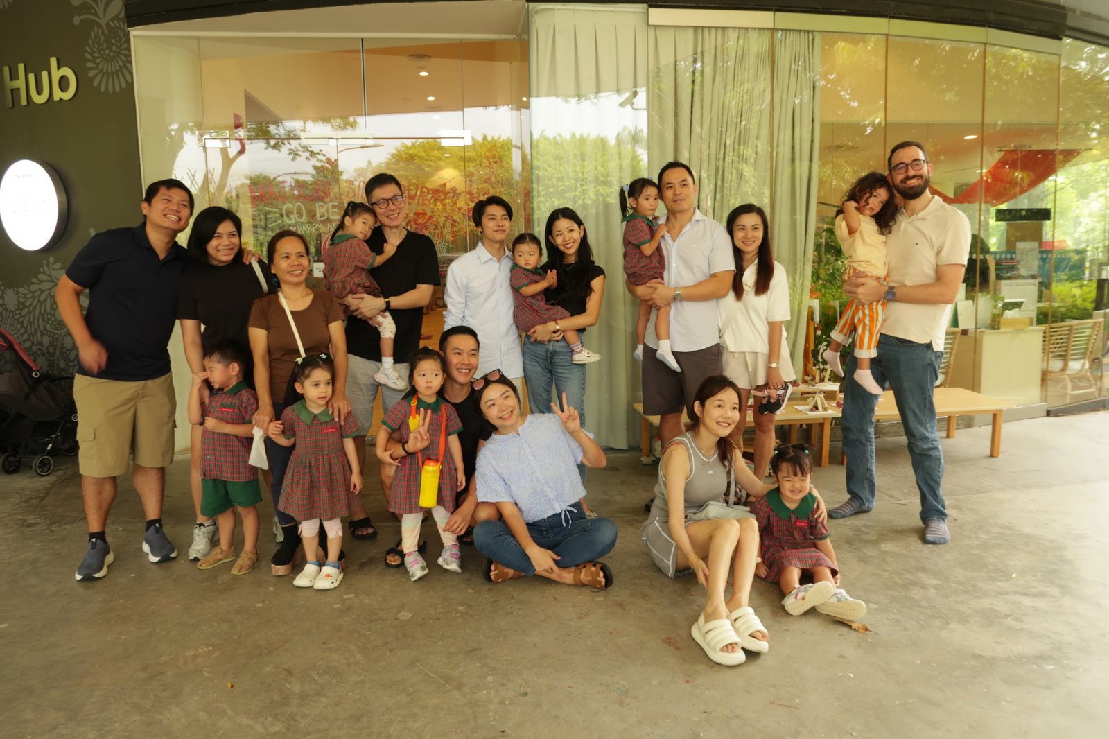 Families taking part in the clay learning experience
