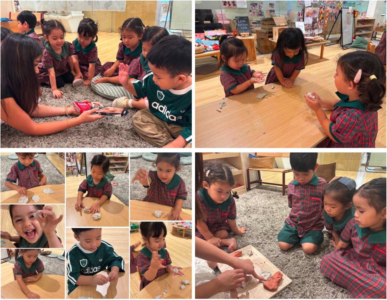 Nursery 1 children revisiting their clay learning journey