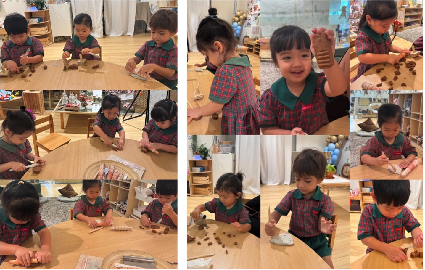 Nursery 1 children revisiting their clay learning journey